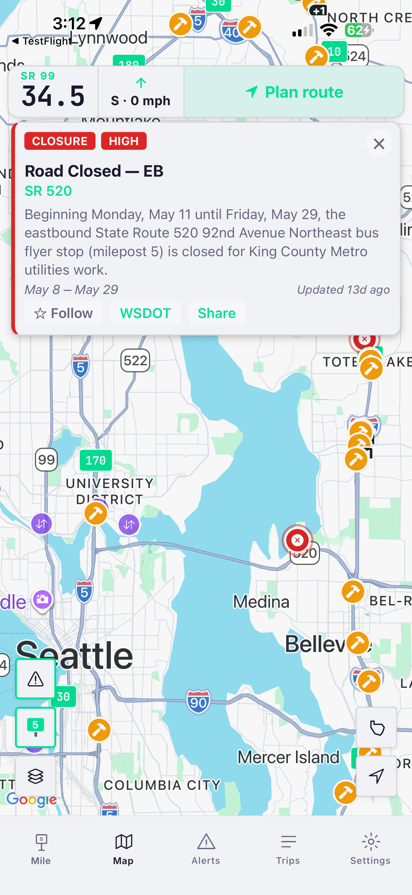 Alert detail popup